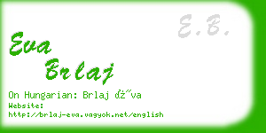 eva brlaj business card